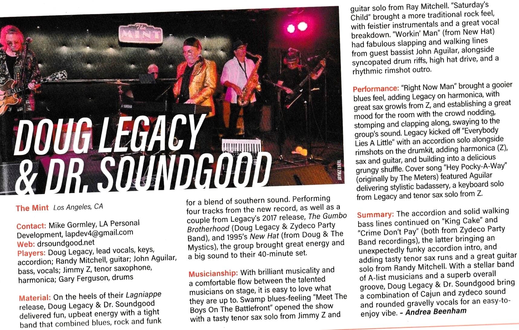 Review Dr Soundgood at the Mint